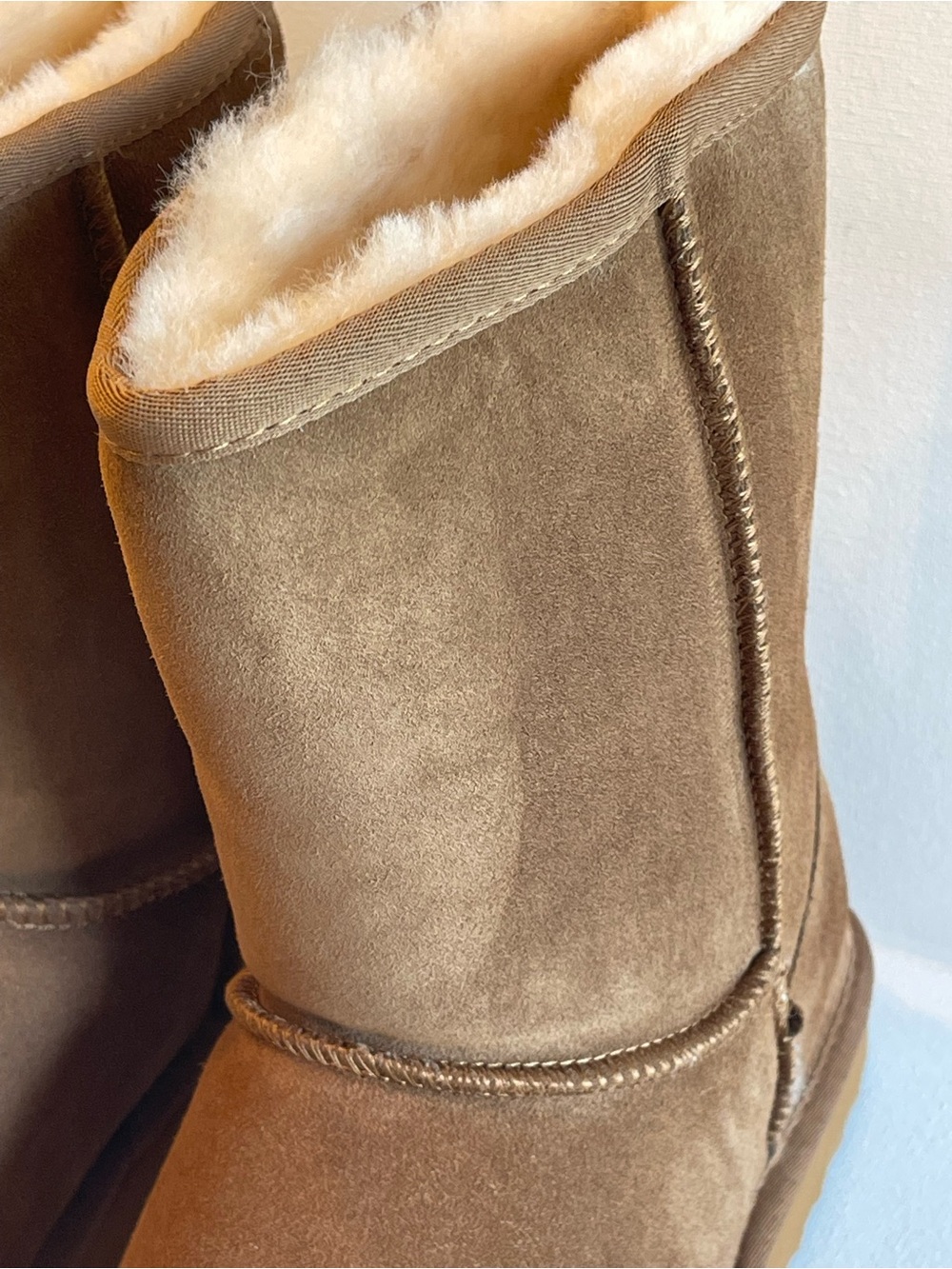 NIB QUINCE 💯 AUSTRALIAN SHEARLING MID-CALF SUEDE LEATHER BOOT PECAN SIZE 8 - Picture 10 of 15